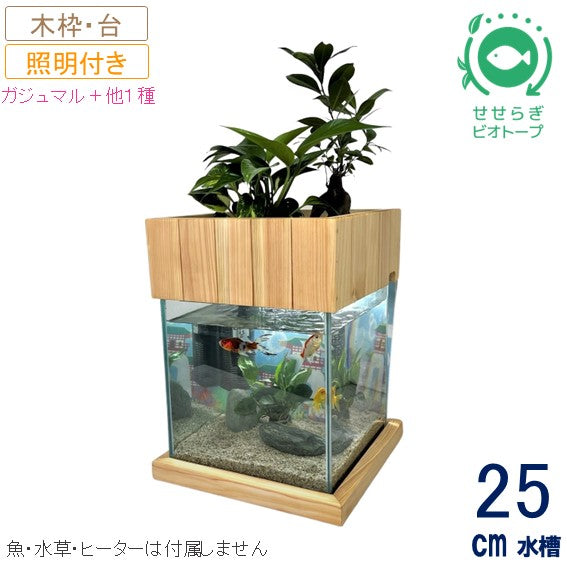 25cm型 せせらぎビオトープ 基本+木枠・台セット 照明あり【送料無料】
