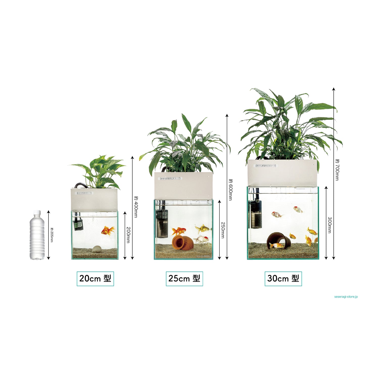 20cm型 せせらぎビオトープ 基本シンプルセット(黒) 照明なし【送料無料】