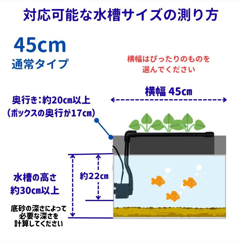 ろ過装置+循環ポンプ+配管セット 45cm型【送料無料】